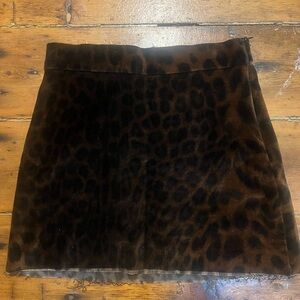 Leopard Print Velvet Skirt